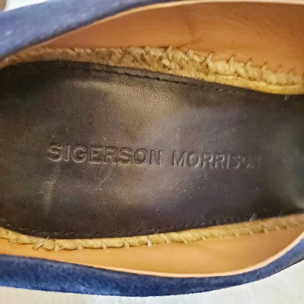 Sigerson Morrison Navy Wedges Sandals  Size 8